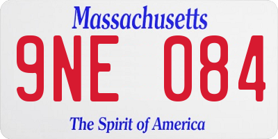 MA license plate 9NE084