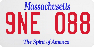MA license plate 9NE088