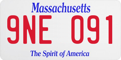 MA license plate 9NE091