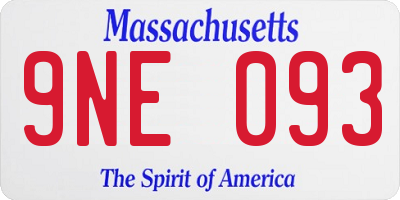 MA license plate 9NE093