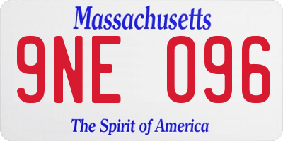 MA license plate 9NE096