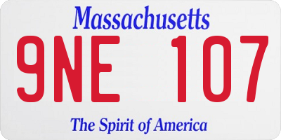 MA license plate 9NE107