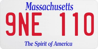 MA license plate 9NE110