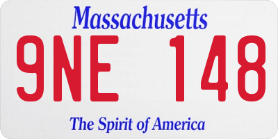 MA license plate 9NE148