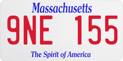 MA license plate 9NE155