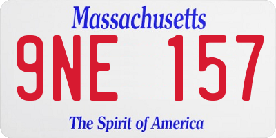 MA license plate 9NE157