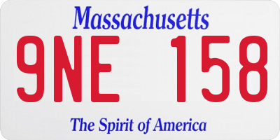 MA license plate 9NE158