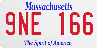 MA license plate 9NE166