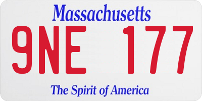 MA license plate 9NE177