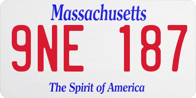 MA license plate 9NE187