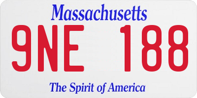 MA license plate 9NE188