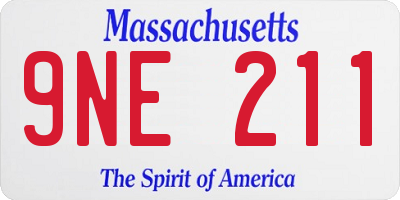 MA license plate 9NE211