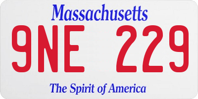 MA license plate 9NE229