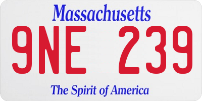 MA license plate 9NE239