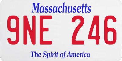 MA license plate 9NE246