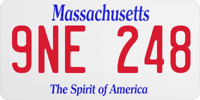 MA license plate 9NE248