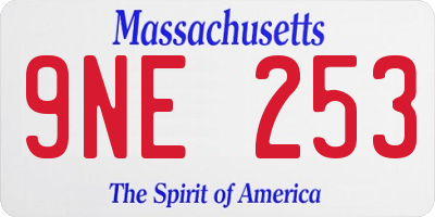 MA license plate 9NE253