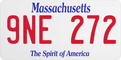 MA license plate 9NE272