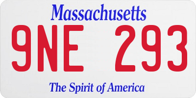 MA license plate 9NE293