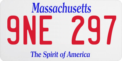 MA license plate 9NE297