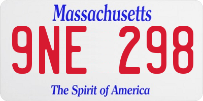 MA license plate 9NE298