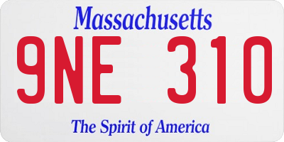 MA license plate 9NE310