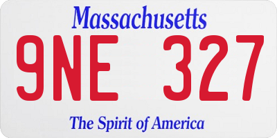 MA license plate 9NE327