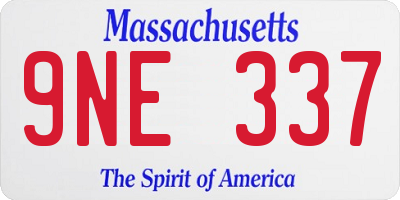MA license plate 9NE337