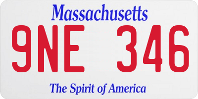 MA license plate 9NE346