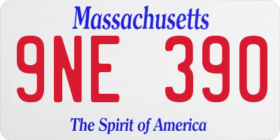 MA license plate 9NE390
