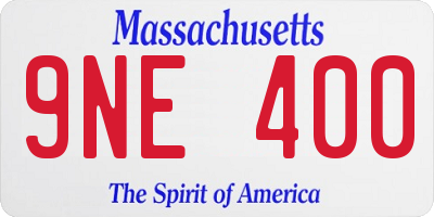 MA license plate 9NE400