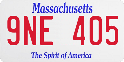 MA license plate 9NE405