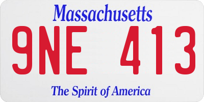 MA license plate 9NE413