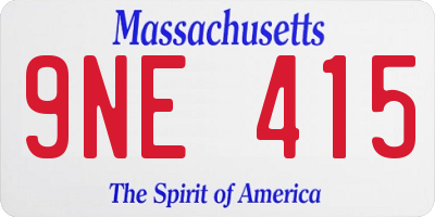 MA license plate 9NE415
