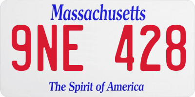 MA license plate 9NE428