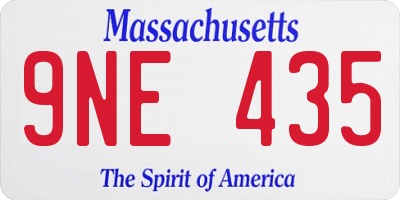 MA license plate 9NE435