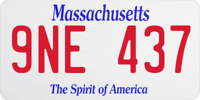 MA license plate 9NE437