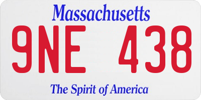 MA license plate 9NE438