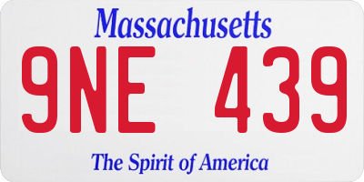 MA license plate 9NE439