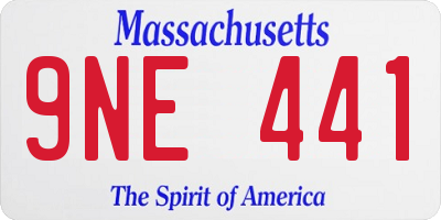 MA license plate 9NE441