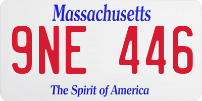 MA license plate 9NE446