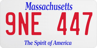 MA license plate 9NE447