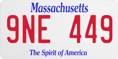 MA license plate 9NE449