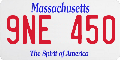 MA license plate 9NE450