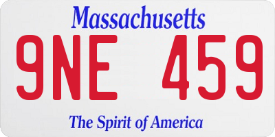 MA license plate 9NE459