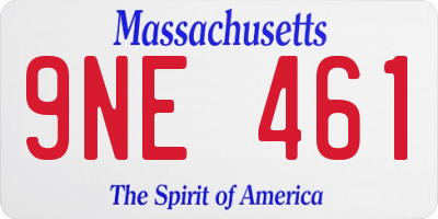 MA license plate 9NE461