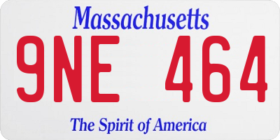 MA license plate 9NE464