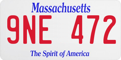 MA license plate 9NE472