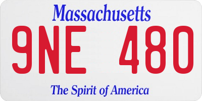 MA license plate 9NE480