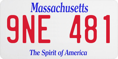 MA license plate 9NE481